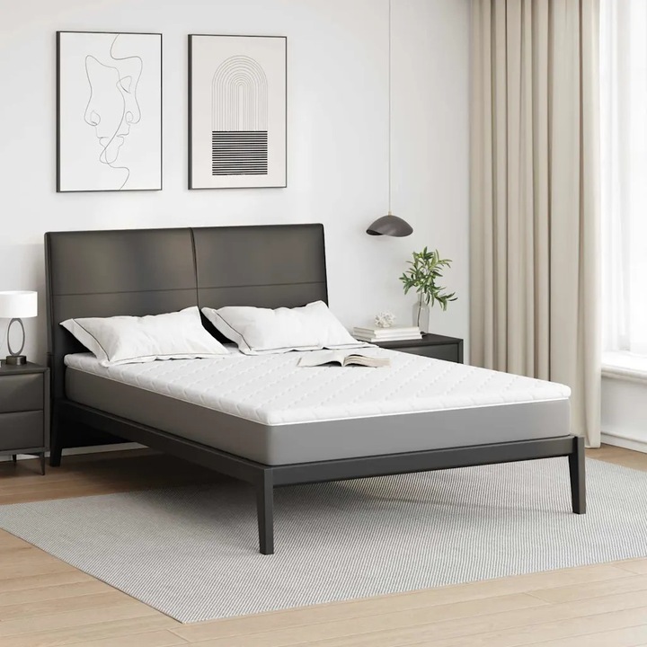 Protectie saltea VidaXL, 160x200cm, poliester, alb