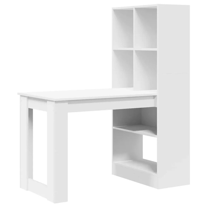 Бюро с рафт vidaXL, Бяло 122 x 67 x 145 см Инженерно дърво