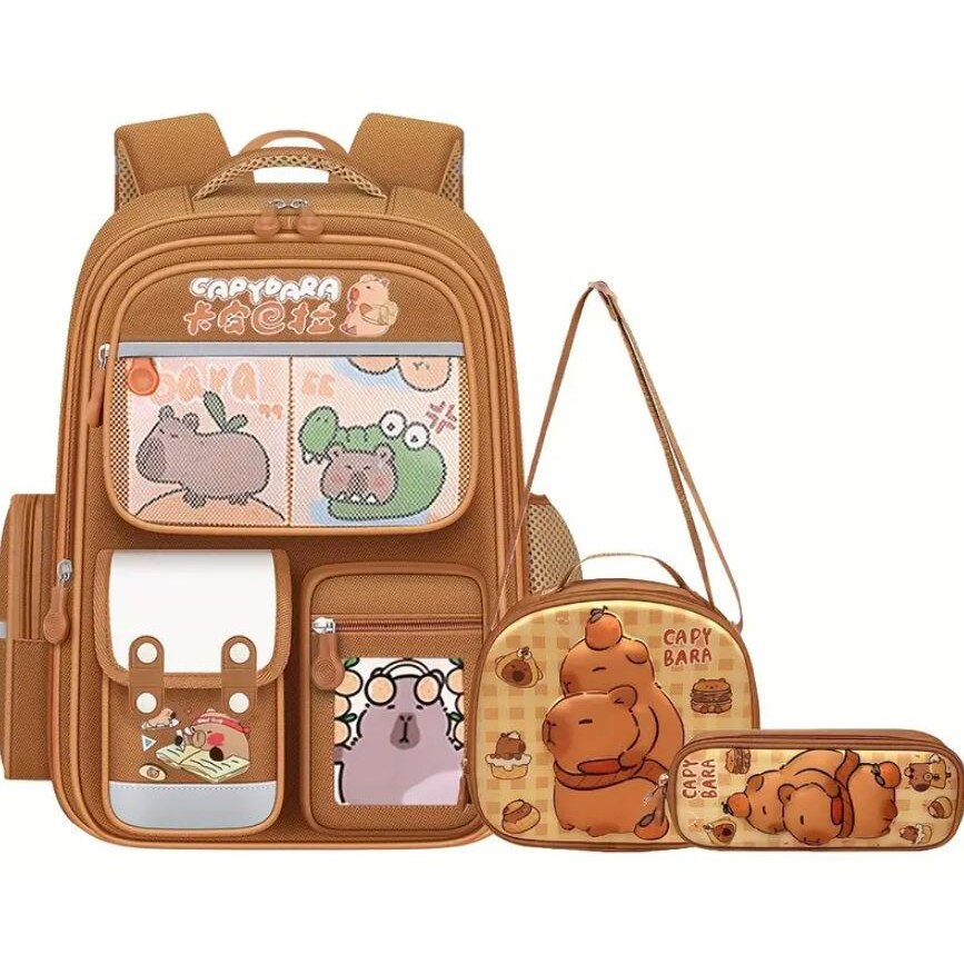 Ghiozdan Scolar Capybara XPRESS SALES® + 6 ani, impermeabil