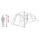 Cort camping VidaXL pentru 6 persoane, poliester, 762x655x218cm, verde