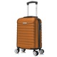 Куфар за ръчен багаж Quasar & Co., модел Line, 40x30x20 см, Пътнически куфар за самолет, ABS 2.8 мм, Защитен цип, Кодово заключване, Телескопична дръжка, 4 двойни сваляеми безшумни колелца с въртене на 360°, Камел