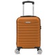 Куфар за ръчен багаж Quasar & Co., модел Line, 40x30x20 см, Пътнически куфар за самолет, ABS 2.8 мм, Защитен цип, Кодово заключване, Телескопична дръжка, 4 двойни сваляеми безшумни колелца с въртене на 360°, Камел