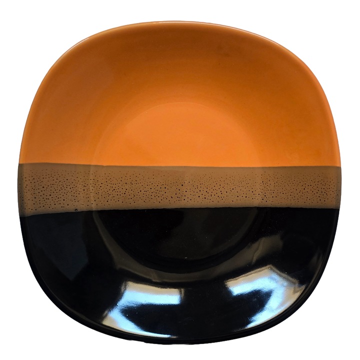 Farfurie adanca, Cesiro, Negru/Portocaliu, 22 cm