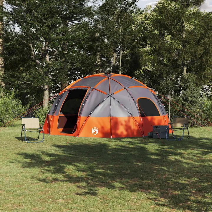 Cort camping VidaXL, 475x475x235cm, poliester, multicolor, pentru familie