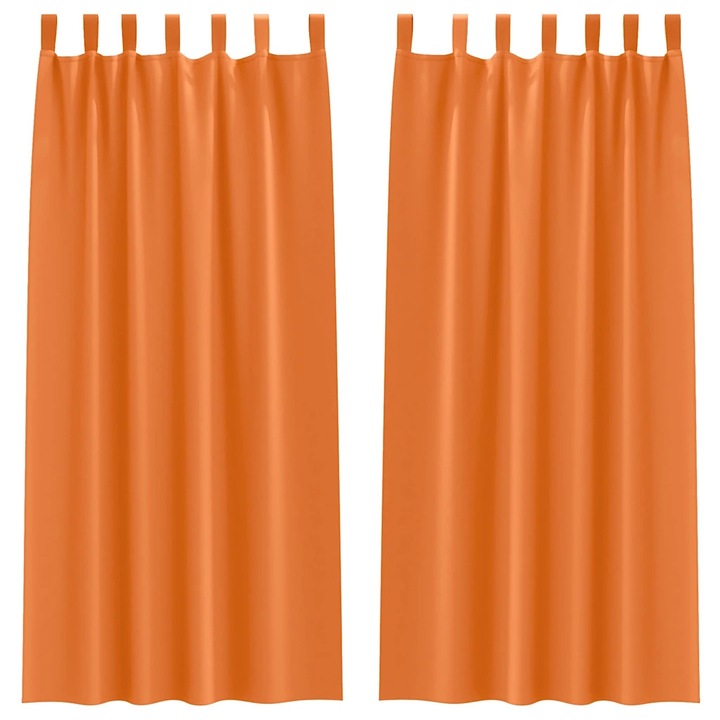 Perdele Opaque cu Inel 2 pcs vidaXL, Portocalie Aprinsa 245 x 140 cm