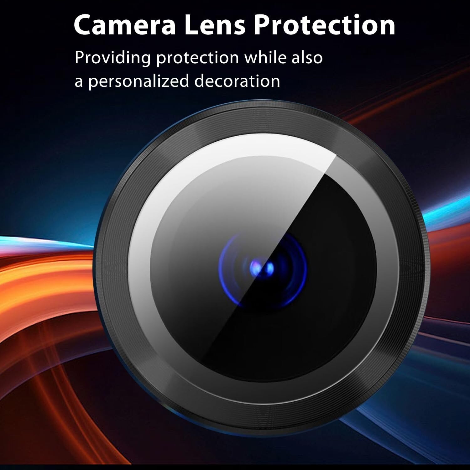 Folie protectie camera pentru Xiaomi Poco X7 Pro, aluminiu, negru, 0.33mm, 9H, antisoc