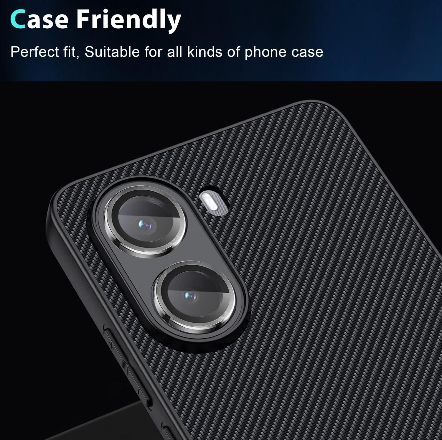 Folie protectie camera pentru Xiaomi Poco X7 Pro, aluminiu, negru, 0.33mm, 9H, antisoc