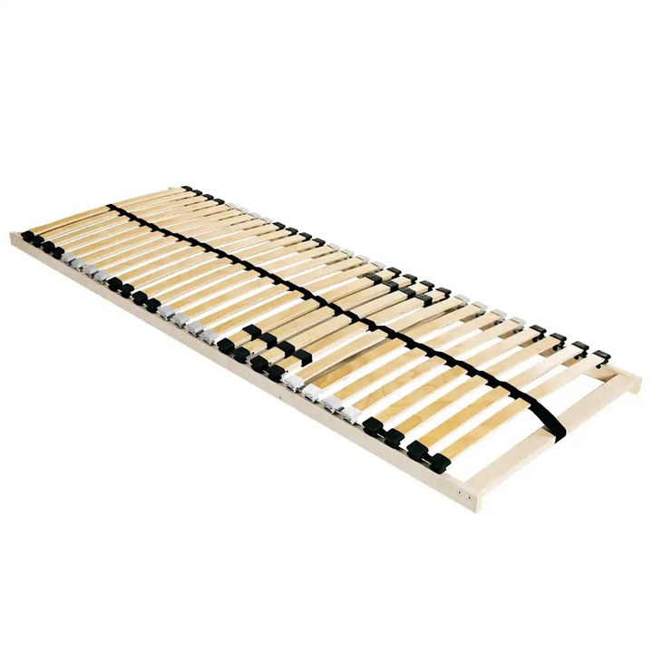 Baza cu lamele vidaXL, Maro 140 x 190 cm Lemn de fag masiv