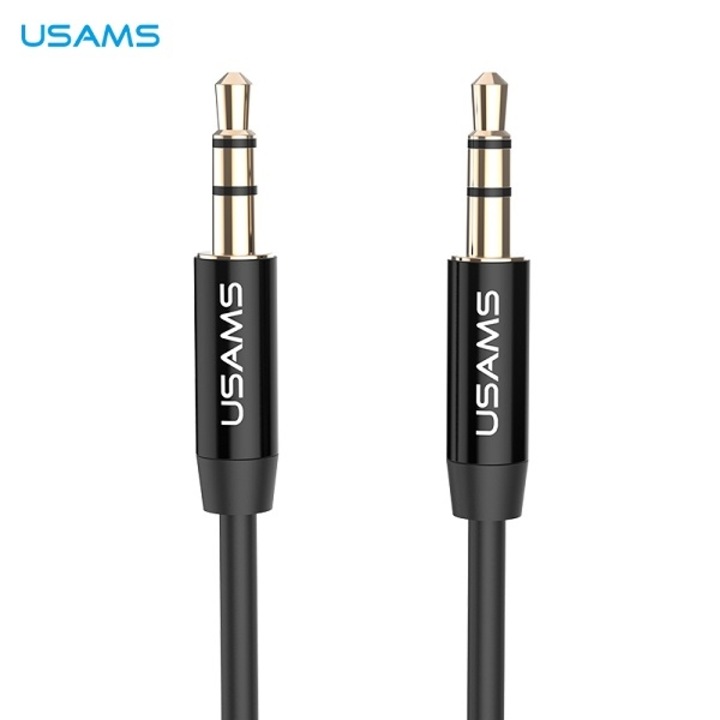 Adapter audio, Usams, Jack 3.5mm, 1m, negru