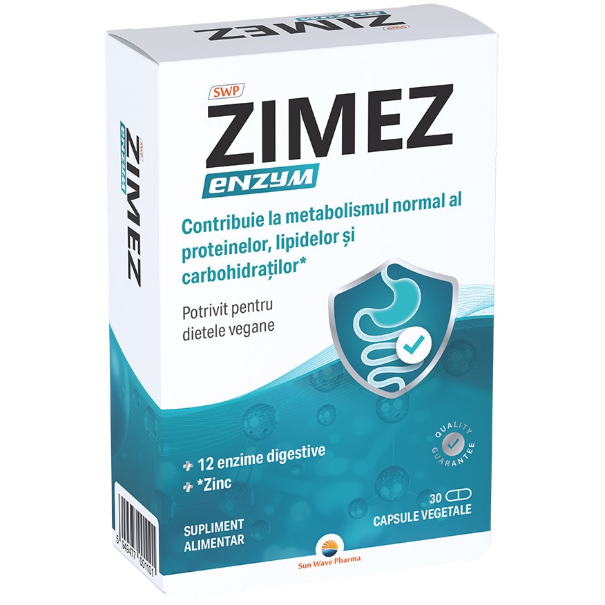 Supliment Alimentar Zimez Enzym, Sun Wave Pharma, 30 capsule - eMAG.ro