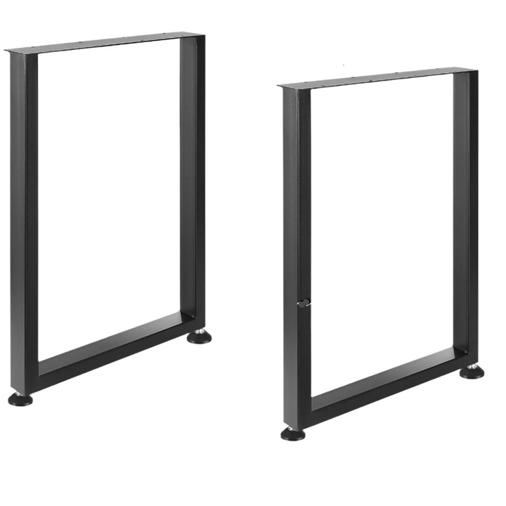 Bútorlábak, állítható, acél, teherbírás 450 kg, magasság 71 cm, fekete, 2 darabos szett