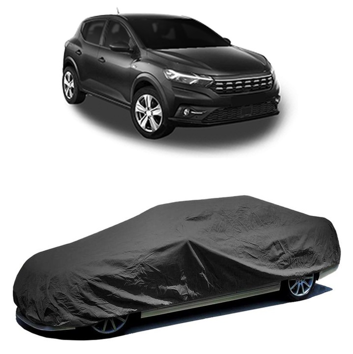 Husa auto CarPassion, pentru DACIA SANDERO III 2021, impermeabilă, rezistentă la intemperii, neagră