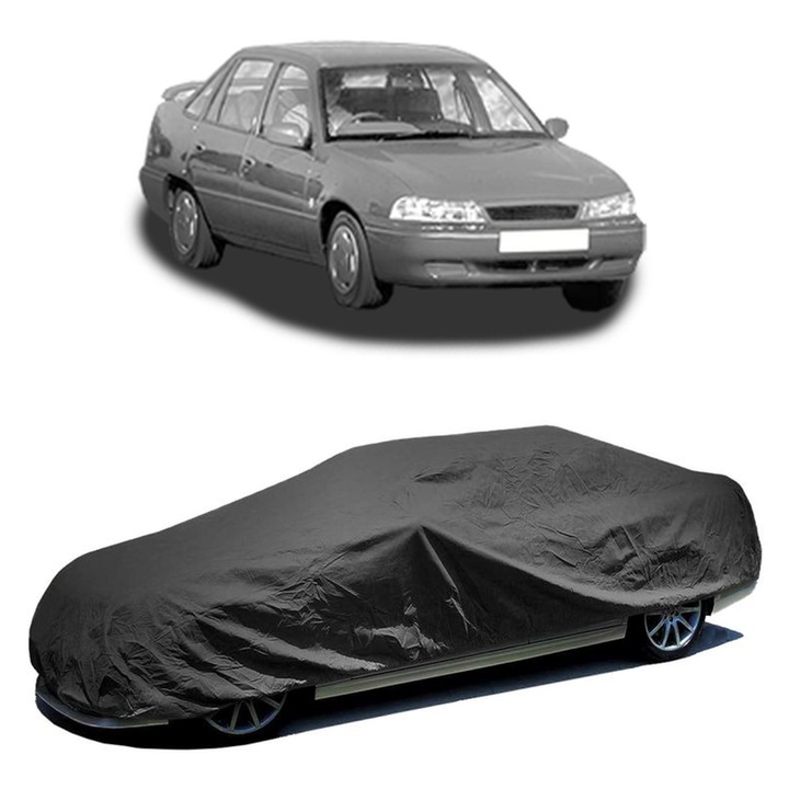 Husa tip prelata auto pentru DAEWOO NEXIA Saloon 1995 - 1997, culoare negru, material textil impermeabil, rezistanta la intemperii praf UV, CARPASSION Husa Protectie