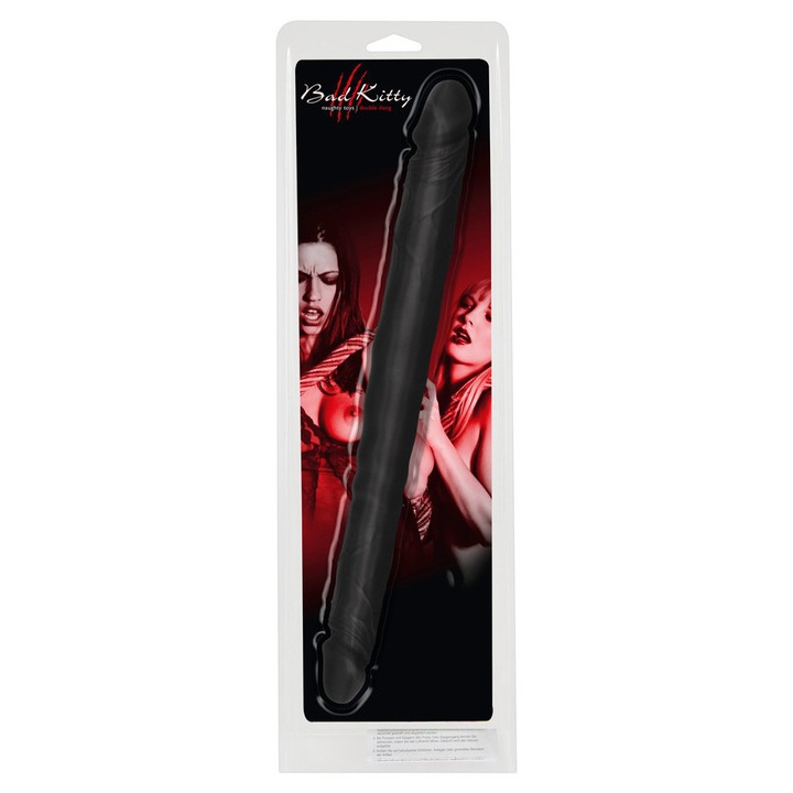 Двоен дилдо Bad Kitty, 40 см, силикон, 2 размера