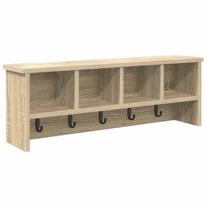 vidaXL Fali Kabáthorog polcokkal sonoma tölgy 75 x 16 x 26 cm Faanyag 874317