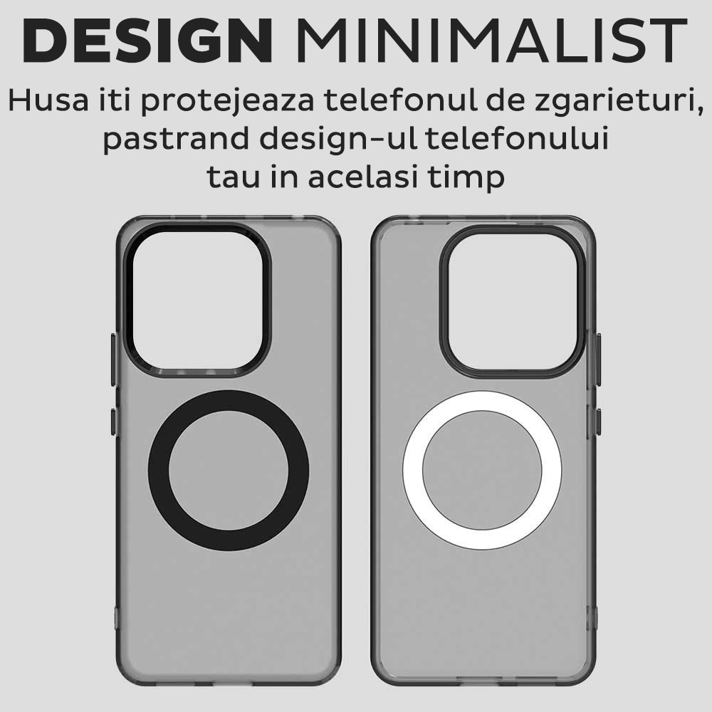 Husa pentru Xiaomi Redmi Note 14 4G (Regional) DaDen® CandyCase MagSafe, Antisoc, Incarcare wireless, Butoane protejate, Negru