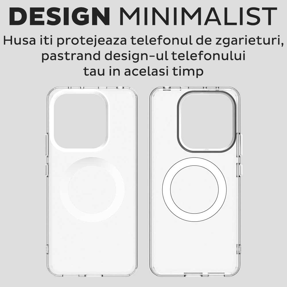 Husa pentru Xiaomi Redmi Note 14 4G (Regional) DaDen® CandyCase MagSafe, Antisoc, Incarcare wireless, Butoane protejate, Alb