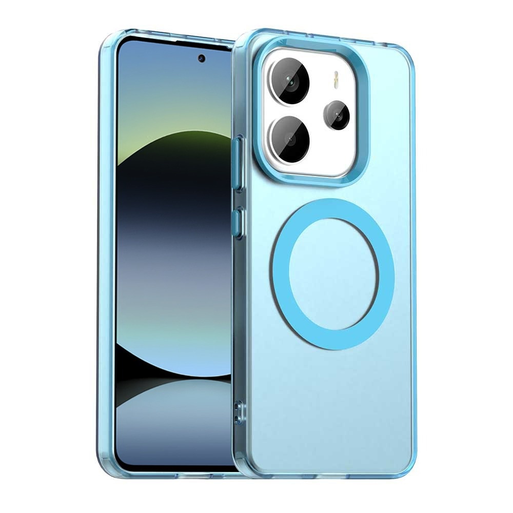 Husa pentru Xiaomi Redmi Note 14 4G (Regional) DaDen® CandyCase MagSafe, Antisoc, Incarcare wireless, Butoane protejate, Albastru