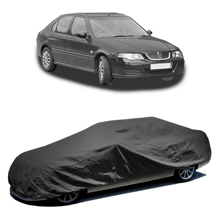 Husa tip prelata auto pentru ROVER 400 II Hatchback (RT) 1995 - 2000, culoare negru, material textil impermeabil, rezistanta la intemperii praf UV, CARPASSION Husa Protectie