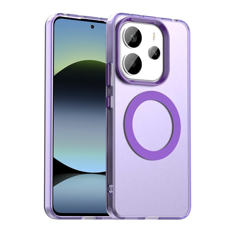 Husa pentru Xiaomi Redmi Note 14 4G (Regional) DaDen® CandyCase MagSafe, Antisoc, Incarcare wireless, Butoane protejate, Mov