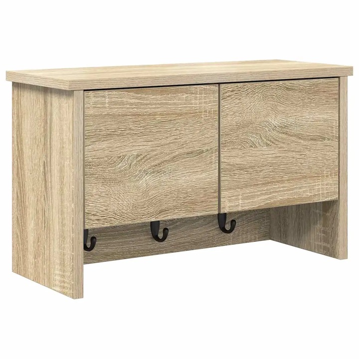 vidaXL Fali Kabáthorog polcokkal Sonoma tölgy 50 x 20 x 30 cm Faanyag 874333