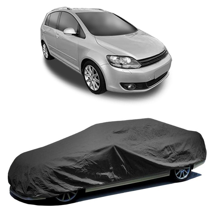 Husa tip prelata auto CarPassion, pentru Volkswagen Golf PLUS Van 2009-2014, impermeabilă, rezistentă UV, neagră