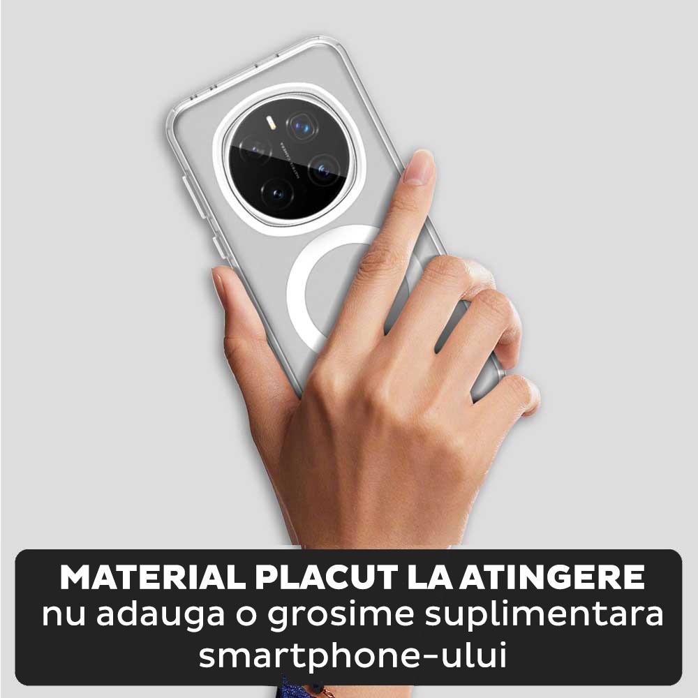 Husa pentru Honor Magic 7 Pro DaDen® CandyCase MagSafe, Antisoc, Incarcare wireless, Butoane protejate, Alb