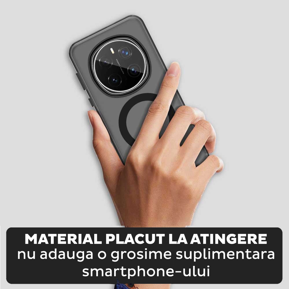 Husa pentru Honor Magic 7 Pro DaDen® CandyCase MagSafe, Antisoc, Incarcare wireless, Butoane protejate, Negru