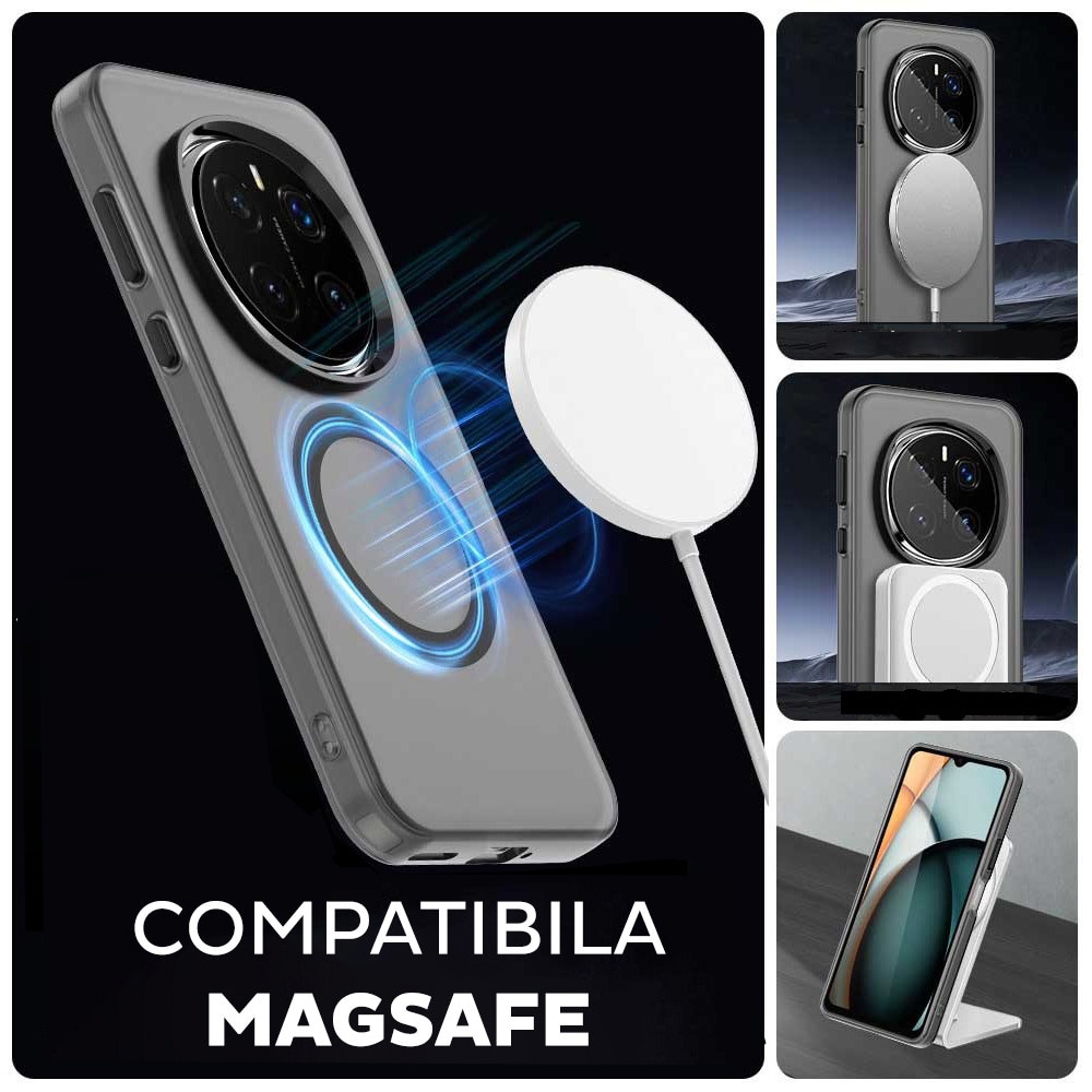 Husa pentru Honor Magic 7 Pro DaDen® CandyCase MagSafe, Antisoc, Incarcare wireless, Butoane protejate, Negru