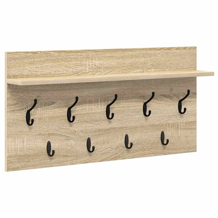 vidaXL Fali Kabáthorog polcokkal Sonoma tölgy 80 x 40 x 12 cm Faanyag 874437