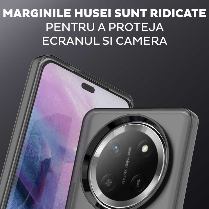 Honor Magic 7 Lite / X9c DaDen® CandyCase MagSafe tok, ütésálló, vezeték nélküli töltés, védett gombok, fekete
