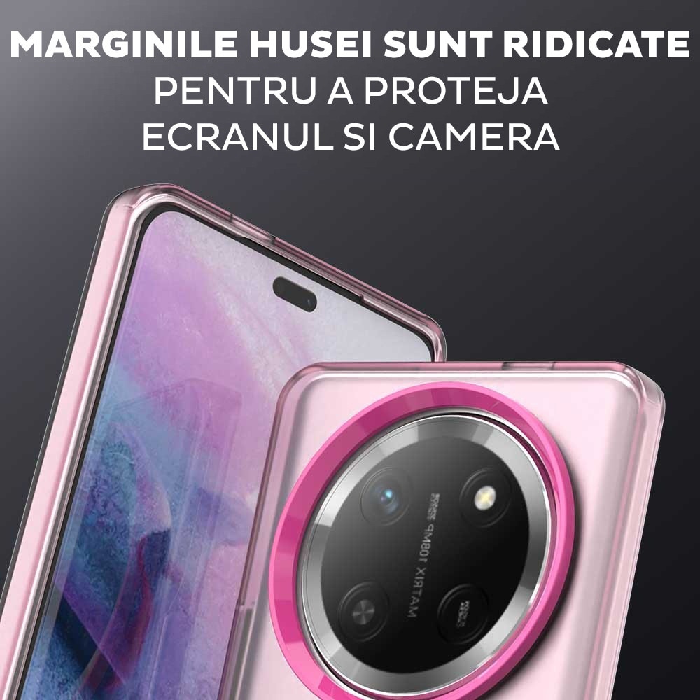 Husa pentru Honor Magic 7 Lite / X9c DaDen® CandyCase MagSafe, Antisoc, Incarcare wireless, Butoane protejate, Roz