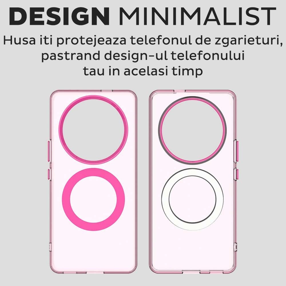 Husa pentru Honor Magic 7 Lite / X9c DaDen® CandyCase MagSafe, Antisoc, Incarcare wireless, Butoane protejate, Roz