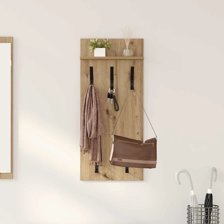 Cuiere VidaXL, design modern, 8 carlige, finisaj mat, 80x30x20cm