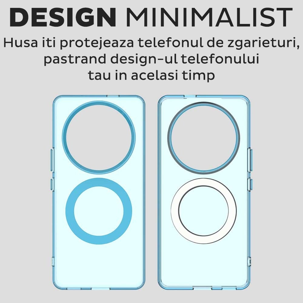 Husa pentru Honor Magic 7 Lite / X9c DaDen® CandyCase MagSafe, Antisoc, Incarcare wireless, Butoane protejate, Albastru