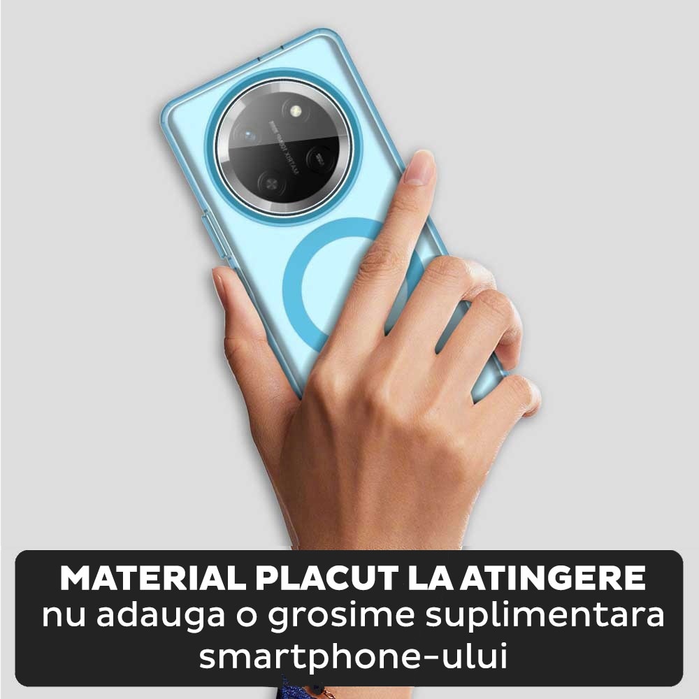 Husa pentru Honor Magic 7 Lite / X9c DaDen® CandyCase MagSafe, Antisoc, Incarcare wireless, Butoane protejate, Albastru