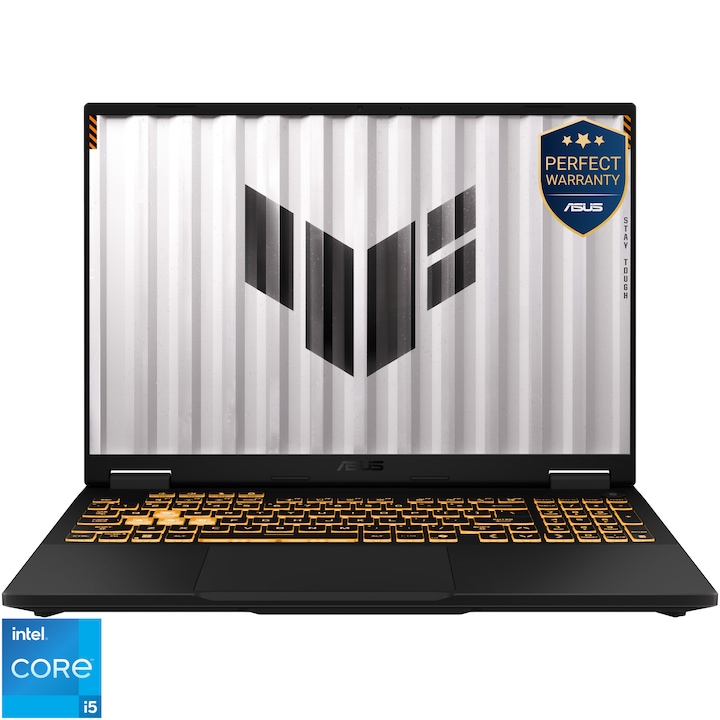 Лаптоп Gaming ASUS TUF F16 FX608JPR, Intel® Core™ i5 14450HX до 4.8GHz, 16'', Full HD+, WUXGA, IPS, 165Hz, 16GB DDR5 RAM, 1TB SSD, NVIDIA® GeForce RTX™ 5070 8GB GDDR7, No OS, Jaeger Gray