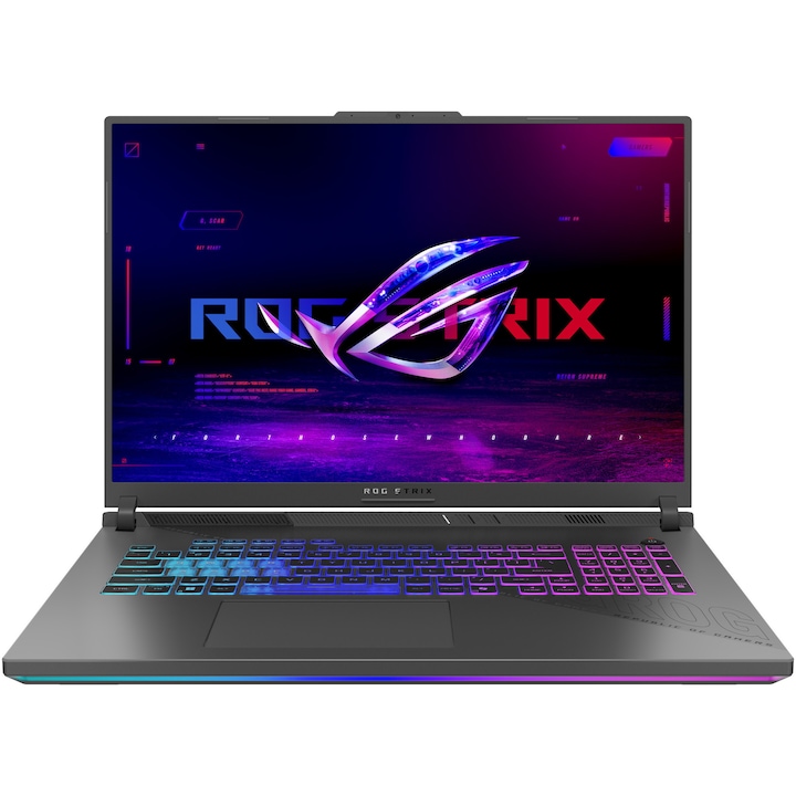 Лаптоп Gaming ASUS ROG Strix G18 G814PM, AMD Ryzen™ 9 8940HX до 5.3GHz, 18'', Full HD+, WUXGA, 144Hz, IPS, 32GB DDR5 RAM, 1TB SSD, NVIDIA® GeForce RTX™ 5060 8GB GDDR7, No OS, Eclipse Gray
