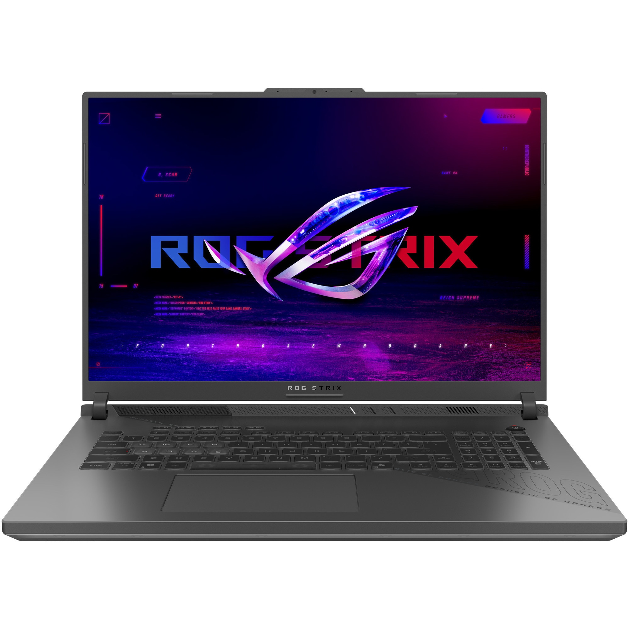 Laptop Gaming ASUS ROG Strix G18 G814PP cu procesor AMD Ryzen™ 9 8940HX pana la 5.3GHz, 18'', Full HD+, WUXGA, IPS, 144Hz, 32GB DDR5 RAM, 1TB SSD, NVIDIA® GeForce RTX™ 5070 8GB GDDR7, No OS, Eclipse Gray