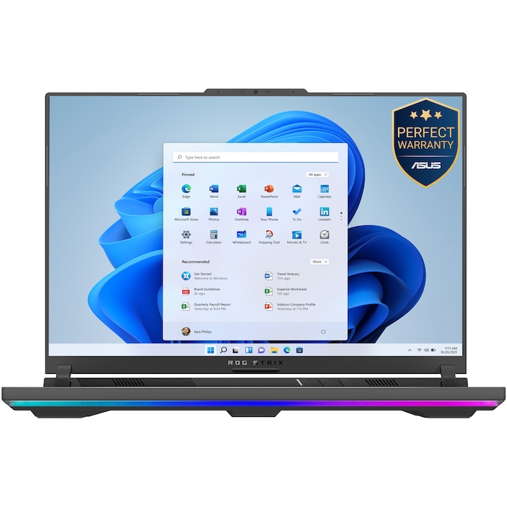 ROG Strix G16 G614FR gamer laptop, AMD Ryzen™ 9 9955HX3D processzorral akár 5,4 GHz-ig, 16'', 2,5K, WQXGA, IPS, 240Hz, 32GB DDR5 RAM, 1TB SSD, NVIDIA® GeForce RTX™ 5070 Ti 12GB GDDR7, Windows 11 Pro, Eclipse Gray