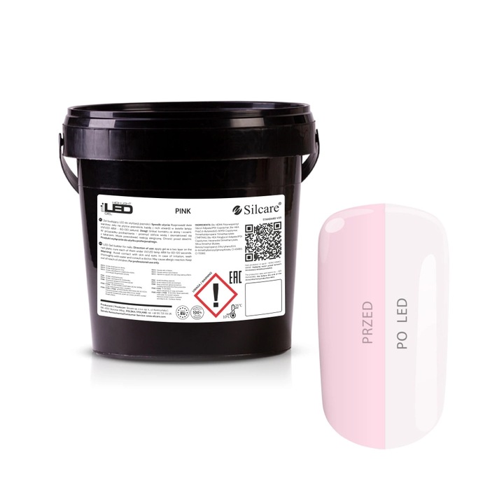 Gel de constructie Silcare High Light LED roz 1000 g, transparent, auto-nivelant, fara TPO si HEMA