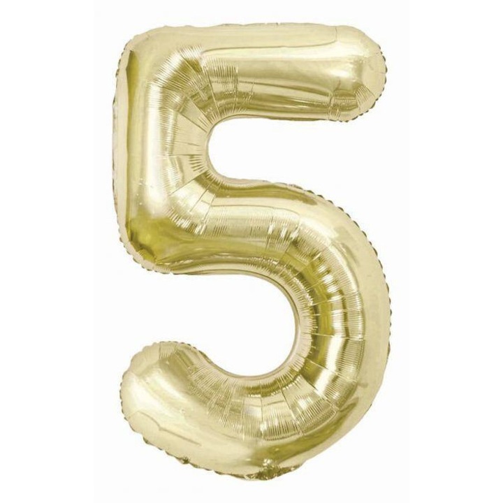 Fólia lufi, 5-ös szám, arany, 85 cm