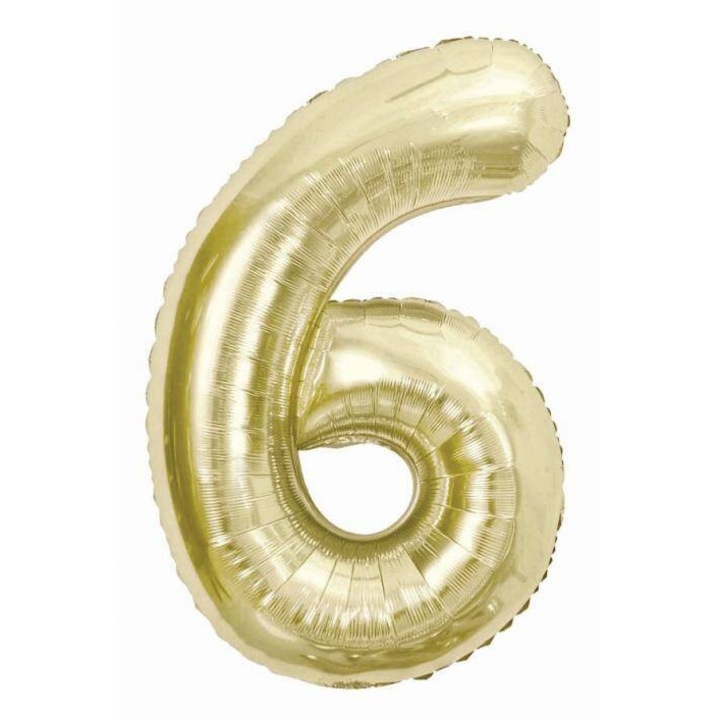 Fólia lufi, 6-os szám, arany, 85 cm