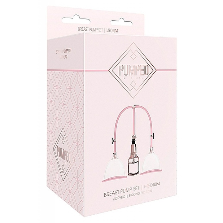 Помпа за кърма Pumped, 2 фунии, розово злато, среден