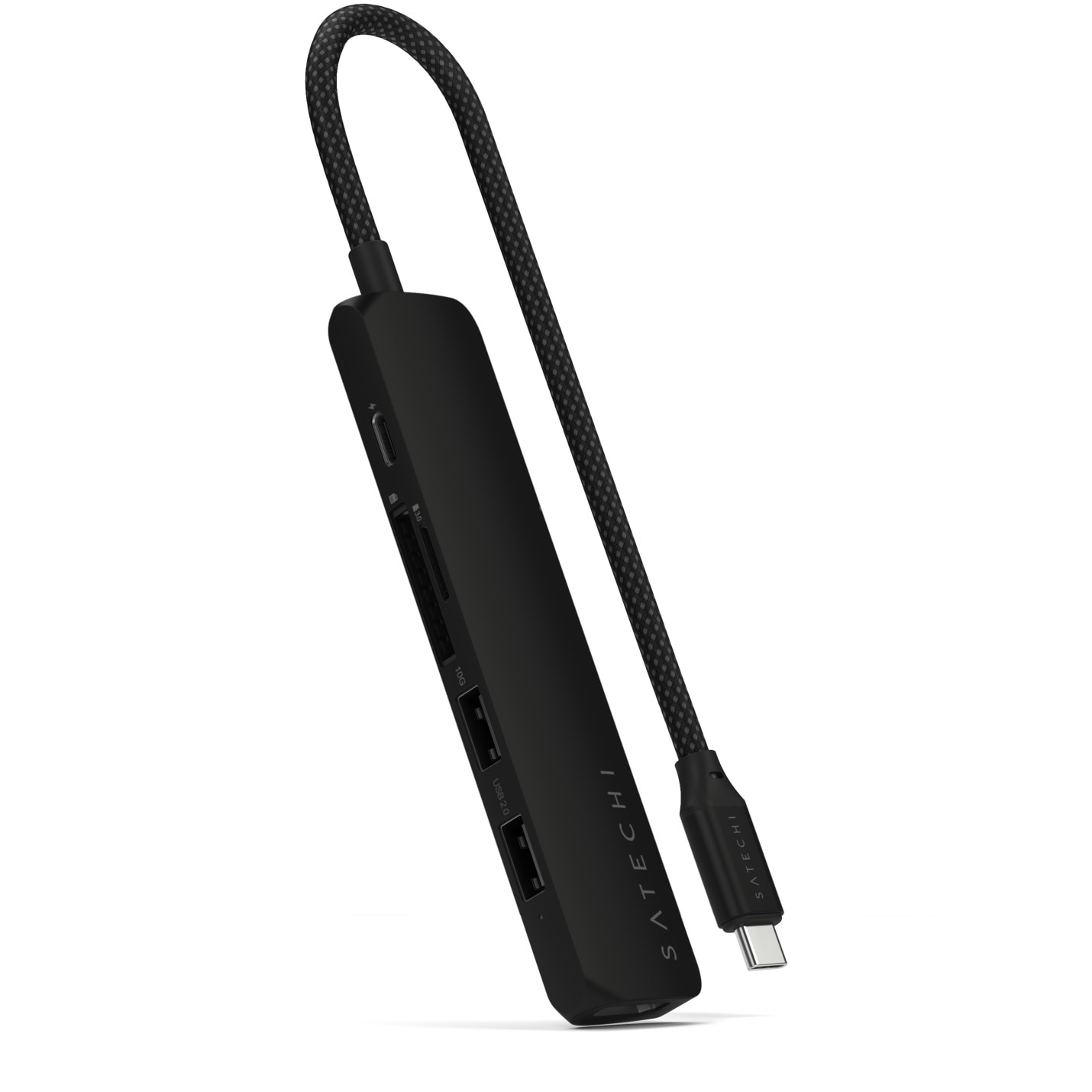 Adaptor Satechi USB-C, Multiport 6-in-1, Slim, negru