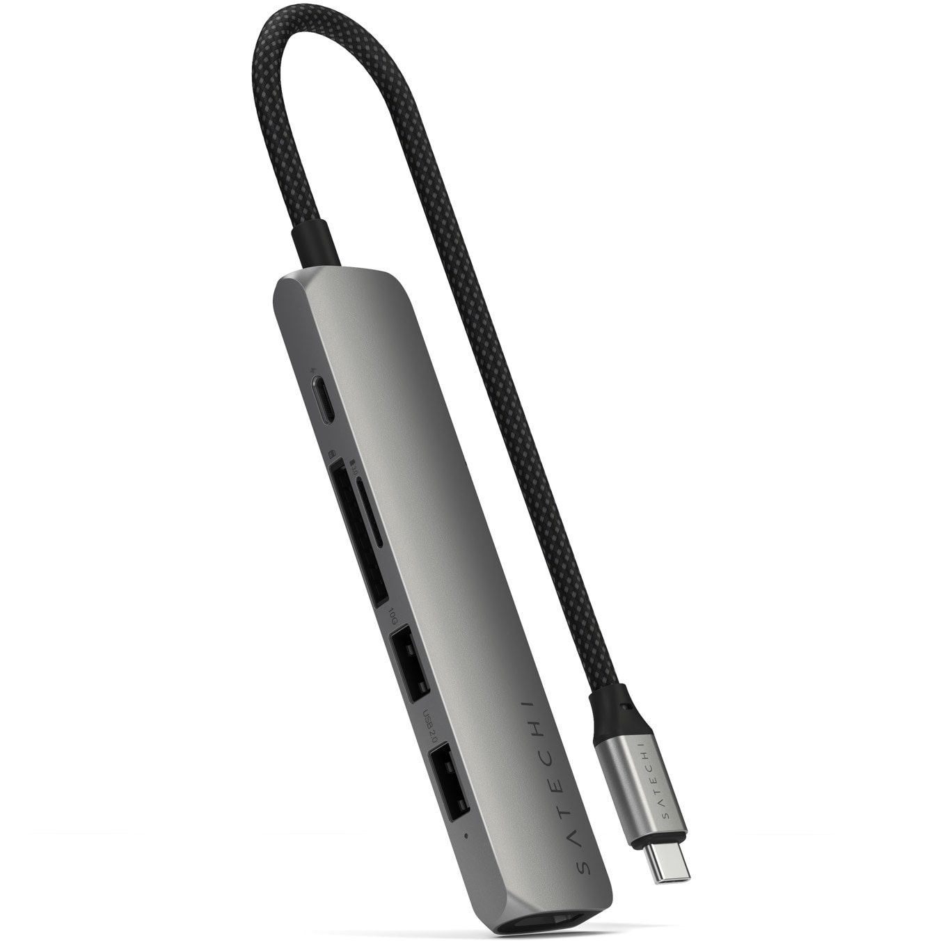 Adaptor Satechi USB-C, Multiport 6-in-1, Slim, Gri, spatial