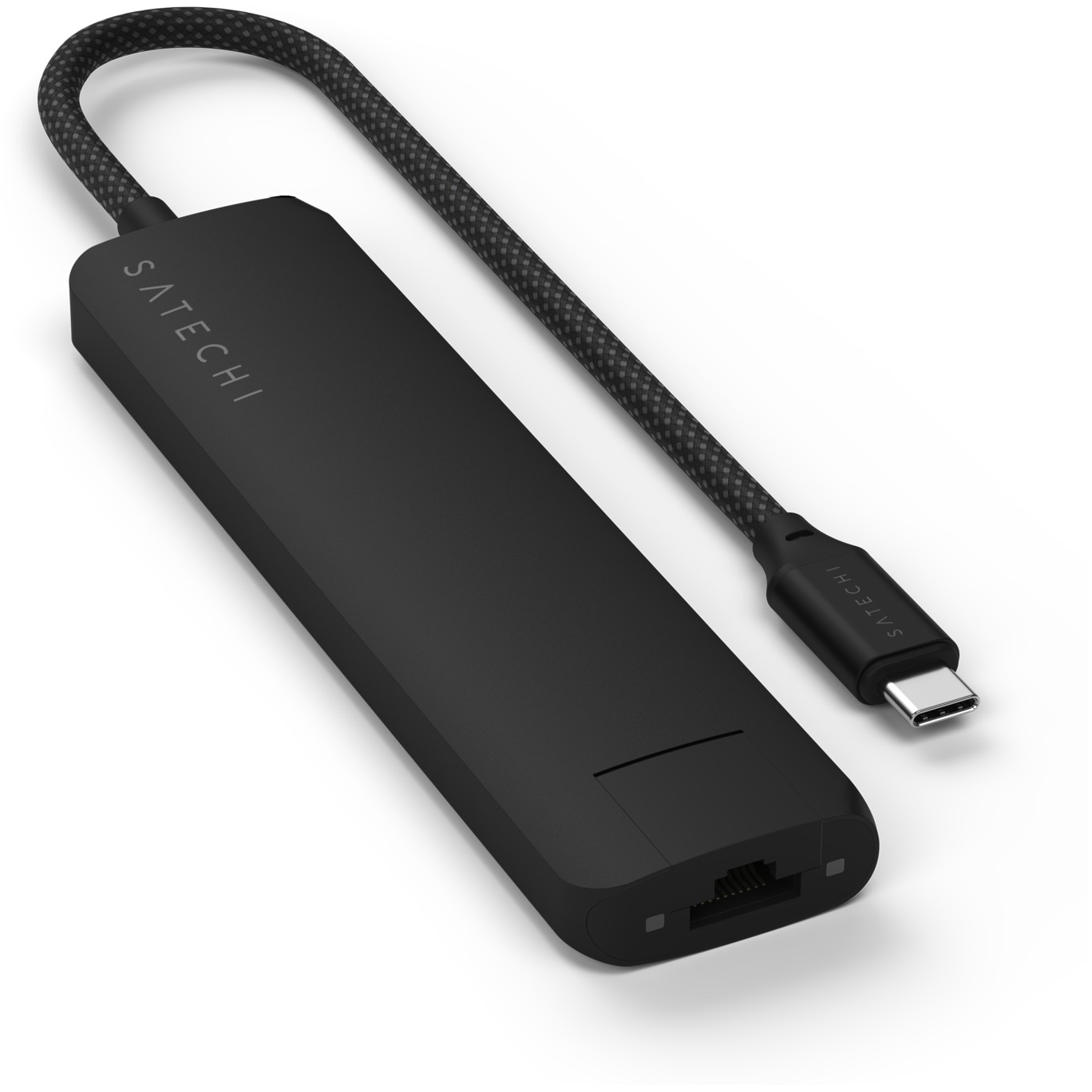 Adaptor Satechi USB-C, Multiport 7-in-1, Ethernet, Slim, negru