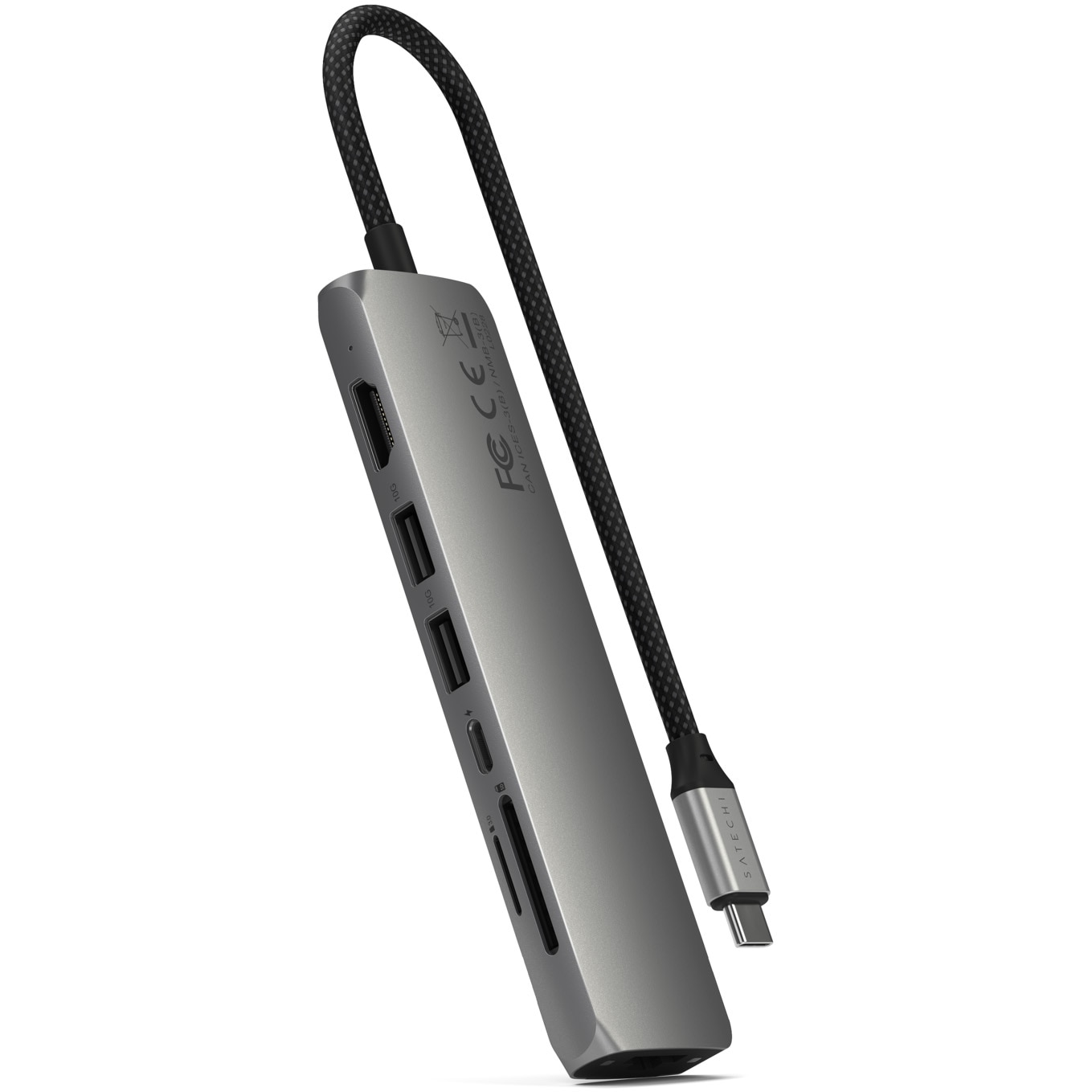 Adaptor Satechi USB-C, Multiport 7-in-1, Ethernet, Slim, space gray