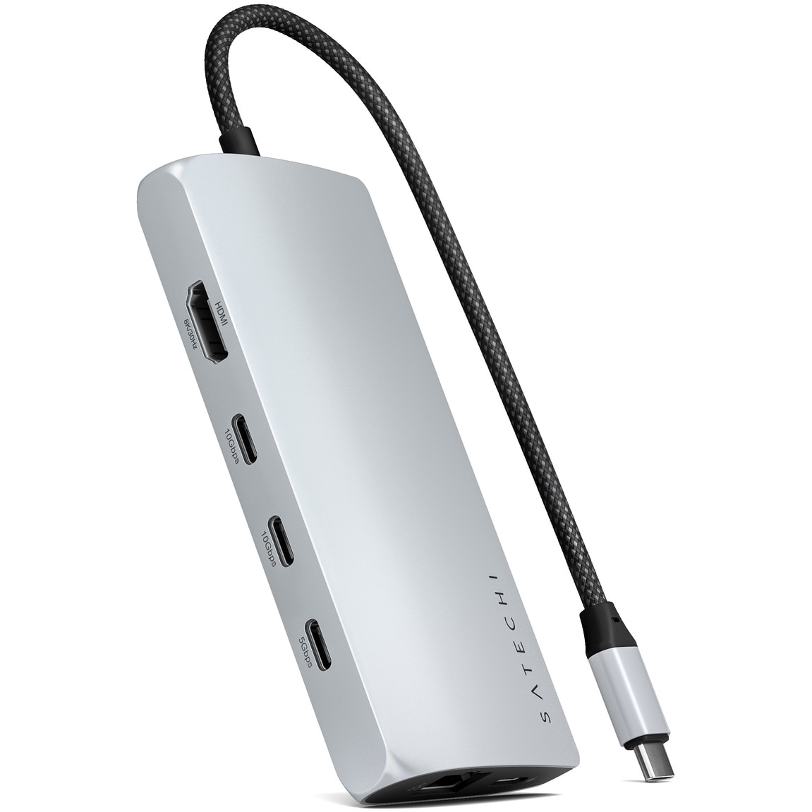 Adaptor Satechi USB-C, Multiport, 8K, Ethernet, V3, argintiu