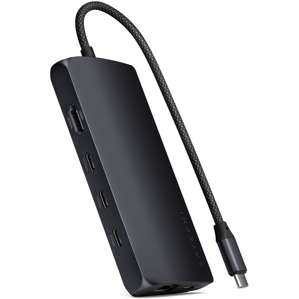 Adaptor Satechi USB-C, Multiport, 8K, Ethernet, V3, midnight